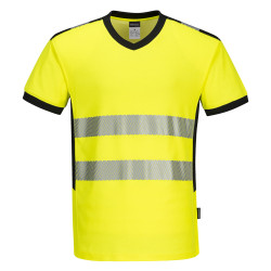 PW3 Hi-Vis V-Neck MeshInsert T-Shirt S/S
