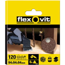 Flexovit 78072764914 Delta Hook &amp; Loop Sanding Sheet 94mm Fine 120G (Pack 6)