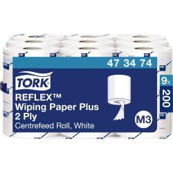 Tork 473474 Reflex Cleaning Tissue 2-Ply Hygienic Absorbent