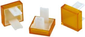 Klosz lampek do przycisku kształt: Kwadratowy Żółty Soczewka EAO