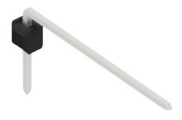 Pin header, 1 pole, pitch 2.54 mm, angled, black, SL32071Z