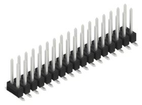 Pin header, 34 pole, pitch 2.54 mm, angled, black, 10049770