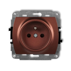 TREND Gniazdo pojedyncze z/u 2P+Z brĄzowy metalik 9GP-1zp