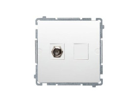 SIMON BASIC Gniazdo antenowe typu "F" pojedyncze (moduł) białe BMAF1.01/11 KONTAKT SIMON