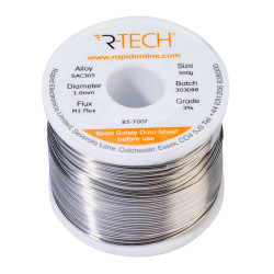 R-TECH 857007 SAC305 Solder 3% M1 Flux 0.5-2% Halide 1.0mm 500g Reel