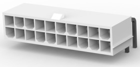 Pin header, 20 pole, pitch 4.2 mm, angled, white, 2-1586041-0