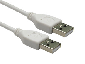 Kabel USB Złącze A USB A Złącze B USB A dł. 800mm Przewód USB USB 2.0 kolor: Biały