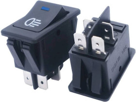 WŁĄCZNIK PRZEŁĄCZNIK ŚWIATEŁ ASW-17D Z IKONĄ PODŚWIETLANY NIEBIESKI 12V