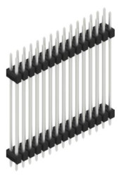 Pin header, 30 pole, pitch 2.54 mm, straight, black, SL631530Z