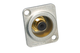 Gniazdo RCA Montaż w obudowie Żeński, styki pozłacane 10A Amphenol Industrial