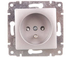 VENA Gniazdo pojedyncze z/u z przesłonami aluminium 514034