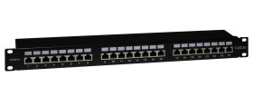Panel 19 24 x RJ45 STP kat. 5e (1U) z półką