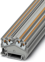 Through terminal block, push-in connection, 0.14-1.5 mm², 4 pole, 17.5 A, 6 kV, gray, 3214615