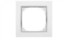 Santra Ramka Pojedyncza Biały/Chrom 4171-26