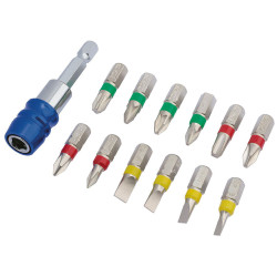 Draper Expert 82401 Coloured Screwdriver Bit Set With Magnetic Holder (13 Piece)