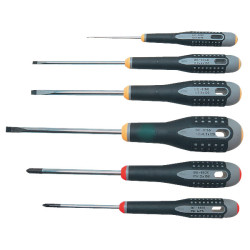Bahco Ergo BE-9882 6 Piece Slotted/Pozidriv&#xAE; Screwdriver Set