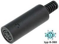 GVIDEO-K-8P Gniazdo DIN-mini Video360 8 pin na kabel (typ8-360)