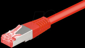 0.25 m Cat.6 PiMF patch cable, red, RJ45