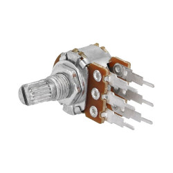 Potencjometr 2x10kΩA obrotowy logarytm.