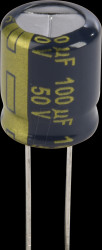 EEUFC1H101 Electrolytic capacitor, radial, 100 uF, 50 V, 105°C, low ESR, AE