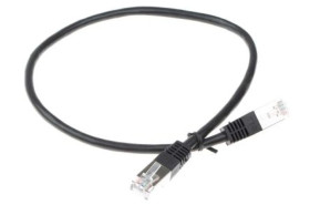 Kabel kategorii 6, Czarny, Wtyk RJ45/męski RJ45dł.: 500mm, mat. koszulki: PVC