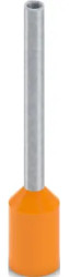 Insulated wire end ferrule, 0.5 mm², 18.5 mm/12 mm long, DIN 46228-4, UL 486F-E, orange, 2100129