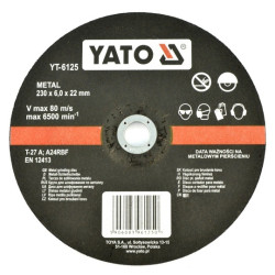 Tarcza do szlifowania metalu Yato YT-6125 - wypukła - 230x6mm