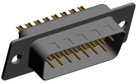 Złącze D-Sub 15-pinowe Męski Kątowe Montaż na kablu raster 2.769mm Złoto