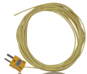 Hermetycznie uszczelniona termopara K średnica 7/0.2mm długość 5m -75 → +260°C Wtyk miniaturowy RS PRO