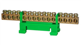 Listwa Zaciskowa 15-Polowa 10Mm2 Th35 Zielona Lz-15G