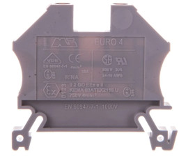 Złączka szynowa 2-przewodowa 4mm2 szara EURO 43409