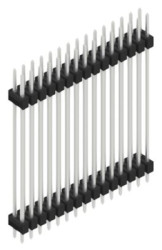 Pin header, 30 pole, pitch 2.54 mm, straight, black, 10057709