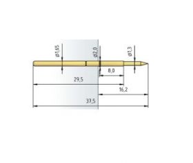 Igła testowa 2029/8-B-3.0N-RH-1.3, raster 2,54 (100 mil)