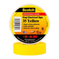 3M&#x2122; 80611211592 Scotch 35 Weatherproof Adhesive PVC Tape Yellow 19mm x 20m