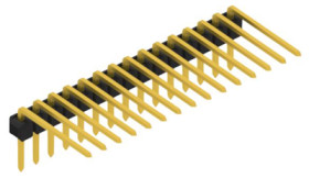 Pin header, 15 pole, pitch 2.54 mm, angled, black, SL313115G