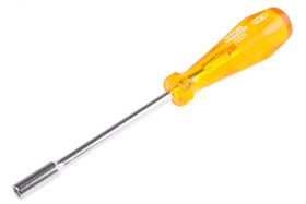 Wkrętak do nasadek, dł. ostrza: 225 mm, mat. łopatki: Stal stopowa, mat. uchwytu: Plastik, końcówka: Sześciokątna,