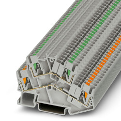 Dwurzędowa złączka szynowa Phoenix Contact 12 → 26AWGWciskane PTTBS 2.5/U-OG/O-GN 22A 500 V