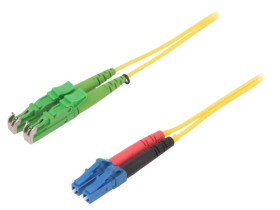 Patch cord światłowodowy E2/APC,LC/UPC 1m Światłowód: 9/125um G-LC-E2A-S-001.0-DX-D-18Y