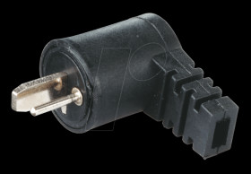 Angled speaker plug, screw connection, black