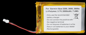 GPS navigation battery for Garmin iQue, 2000 mAh