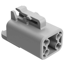 Protective cap, rectangular, gray, IP68 for socket, straight, ATP series, ATP04-4P-CAP