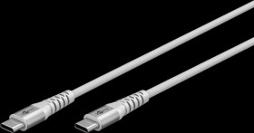 70193 Soft textile charging cable 2x USB C; 60W; 480 Mbits; white; 1 m