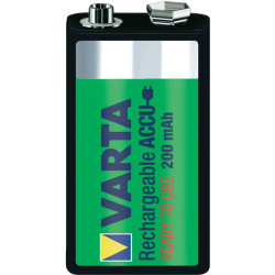 Varta 56722 101 401 NiMH 9V/PP3 200mAh Rechargeable Battery