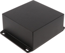 Aluminum die cast enclosure, (L x W x H) 125 x 125 x 57 mm, black (RAL 9005), IP65, 1590WKKFLBK