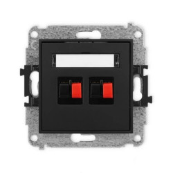 ICON Mechanizm gniazda głośnikowego podwójnego czarny mat 12IGG-2