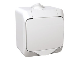 CEDAR PLUS Gniazdo pojedyncze z uziemieniem 2P+Z z białą klapką IP44 biały WDE000540 SCHNEIDER ELECTRIC