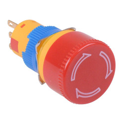 Red 16mm Emergency Stop Switch IP65 NO/NC