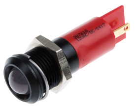 Lampka kontrolna do montażu panelowego 12V, czerwona 14mm LED Końcówka lutownicza RS PRO