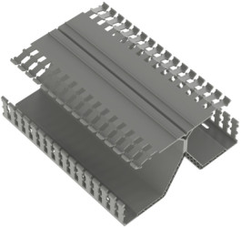 Wiring duct, (L x W x H) 1.8 m x 209 x 104.8 mm, PVC, gray, DRD44LG6