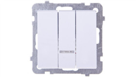 Sonata Łącznik Potrójny Z Podświetleniem Niebieskim Biały Mat Łp-13Rs/M/75